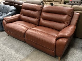 LA-Z-BOY MADISON POWER RECLINER 3 SEATER SOFA IN DELUXE/CINNAMON LEATHER - RRP £3599: LOCATION - B6