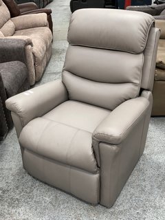 LA-Z-BOY TULSA LEATHER NIL ENTRAPMENT CHAIR IN GREY - RRP £2249: LOCATION - B6