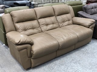 LA-Z-BOY 3 SEATER LEATHER SOFA IN TAUPE: LOCATION - B6