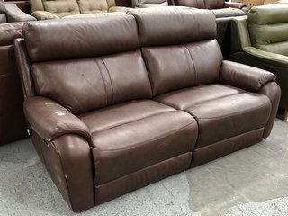 LA-Z-BOY LAKELAND 3 SEATER POWER RECLINER SOFA IN BROWN LEATHER - RRP £4799: LOCATION - B6