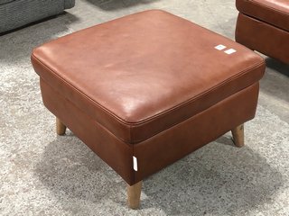 LA-Z-BOY MADISON LEATHER STORAGE FOOTSTOOL IN DELUXE CINNAMON - RRP £729: LOCATION - B7