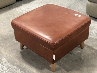 LA-Z-BOY MADISON LEATHER STORAGE FOOTSTOOL IN DELUXE CINNAMON - RRP £729: LOCATION - B7