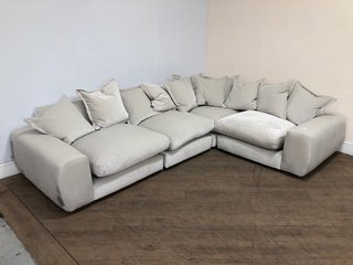 LOAF.COM WODGE LARGE RIGHT HAND MODULAR CORNER SOFA IN BLOTTING PAPER CLEVER VELVET - RRP £5375: LOCATION - C3