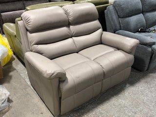 LA-Z-BOY TULSA LEATHER 2 SEATER STATIC SOFA IN ASFALTO - RRP £1799: LOCATION - B7