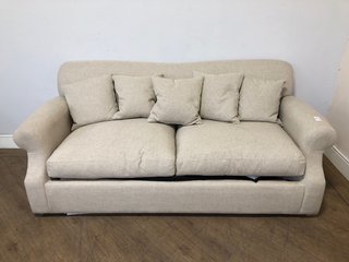 LOAF.COM LARGE CRUMPET SOFA BED IN THATCH HOUSE FABRIC - RRP £2195: LOCATION - C1