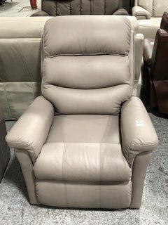 LA-Z-BOY TULSA LEATHER NIL ENTRAPMENT CHAIR IN GREY - RRP £2249: LOCATION - B7