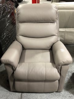 LA-Z-BOY TULSA LEATHER NIL ENTRAPMENT CHAIR IN GREY - RRP £2249: LOCATION - B7