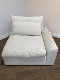 LOAF.COM CUDDLEMUFFIN SINGLE SEAT IN EGG BOX CLEVER VINTAGE LINEN WITH A RIGHT ARM - RRP £1395: LOCATION - C3