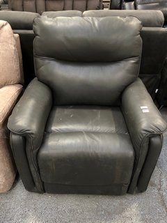 LA-Z-BOY LEATHER POWER RECLINER ARMCHAIR IN BLACK: LOCATION - C7