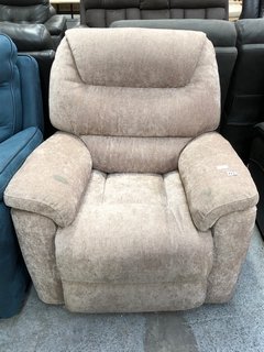 LA-Z-BOY STATEN FABRIC POWER RECLINER CHAIR IN MINK - RRP £1749: LOCATION - C7