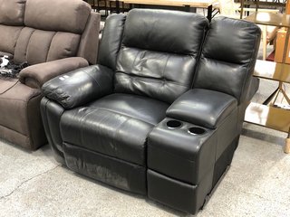 LA-Z-BOY LEATHER PARTIAL SOFA UNIT TO INCLUDE MODULE CUP HOLDER & STORAGE UNIT: LOCATION - C7