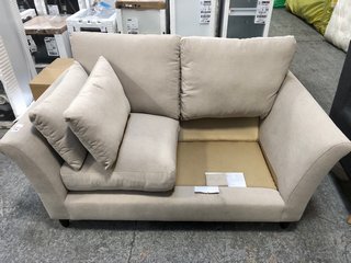 SCARLETT LARGE 2 SEATER SOFA IN NATURAL WITH MATT BLACK LEGS - RRP £1499: LOCATION - A3