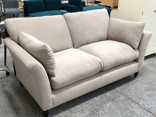 SCARLETT 3 SEATER SOFA IN NATURAL WITH MATT BLACK LEGS - RRP £1599: LOCATION - A3