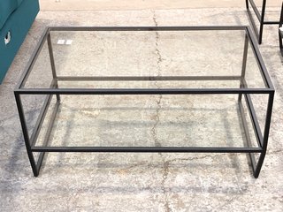 MILAN METAL FRAMED COFFEE TABLE WITH CLEAR GLASS - RRP £249: LOCATION - A3