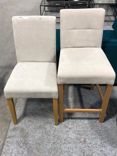 MILTON PINCHED BACK BARSTOOL IN NATURAL - RRP £159 & MILTON PLAIN DINING CHAIR IN NATURAL - RRP £114: LOCATION - A4