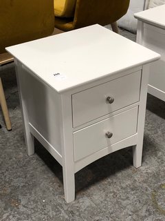 HASTINGS 2 DRAWER BEDSIDE TABLE IN WHITE - RRP £119: LOCATION - A4