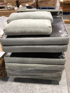 QTY OF ASSORTED SOFA COMPONENTS IN GREY FABRIC (INCOMPLETE): LOCATION - A4