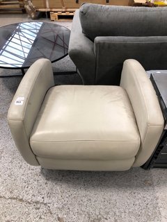 LA-Z-BOY POWER RECLINER ARMCHAIR BASE PART IN CREAM LEATHER: LOCATION - D1