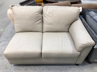 ARIZONA 2 SEATER SOFA PART WITH RIGHT ARM IN CREAM LEATHER: LOCATION - D1