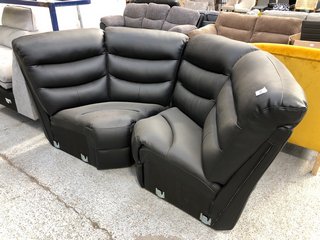 2X ROTHBURY CORNER SOFA PARTS IN BLACK FAUX LEATHER: LOCATION - D1