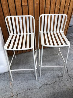 2X JOHN LEWIS & PARTNERS STRIPE BAR STOOL IN WHITE: LOCATION - D2