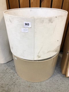 2 X EXTRA LARGE LAMP SHADES IN BEIGE & NATURAL: LOCATION - D1