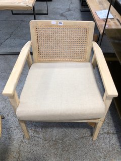 NKUKU ATRI MANGO WOOD & CANE OCCASIONAL CHAIR - RRP £650: LOCATION - C7