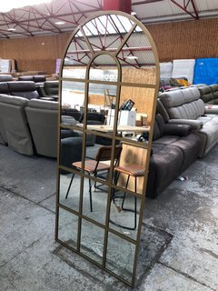 NKUKU IMOMA IRON FULL LENGTH ARCH MIRROR IN BRASS - RRP £650: LOCATION - C7