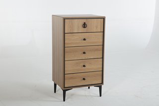 VITA OAK 5 DRAWER TALL WIDE CHEST 470X620X1140MM - RRP £499: LOCATION - B1