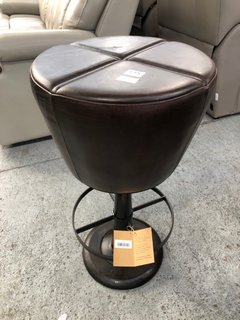 NKUKU DESHAN LEATHER BAR STOOL - RRP £295: LOCATION - C7