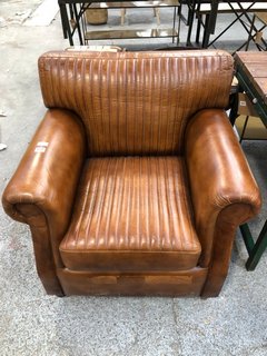 NKUKU NARWANA RIBBED LEATHER ARMCHAIR - RRP £1500: LOCATION - C7