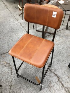 NKUKU UKARI COUNTER CHAIR IN AGED TAN - RRP £325: LOCATION - C8