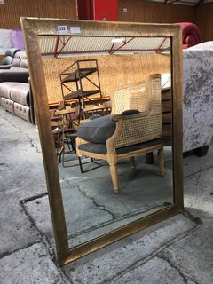 NKUKU YADUR RECTANGULAR MIRROR LARGE IN ANTIQUE BRASS - RRP £350: LOCATION - C8