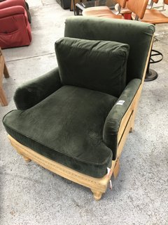 NKUKU ABE DECONSTRUCTED LINEN ARMCHAIR IN OLIVE - RRP £1200: LOCATION - C8