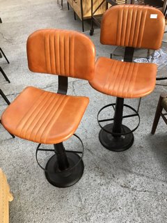 NKUKU 2 X NARWANA BAR CHAIRS - COMBINED RRP £700: LOCATION - C8