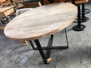 NKUKU FIA MANGO WOOD ROUND DINING TABLE - RRP £1100: LOCATION - C8