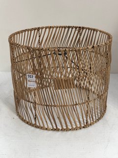 NKUKU BANSO WICKER LAMPSHADE LARGE IN NATURAL - RRP £125: LOCATION - BR