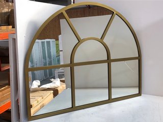 NKUKU IMOMA IRON OVERMANTEL ARCH MIRROR IN BRASS - RRP £375: LOCATION - BR