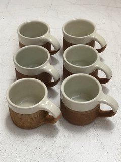 NKUKU 3 X SETS OF 2 MALI RIBBED ESPRESSO MUGS IN WHITE: LOCATION - BR