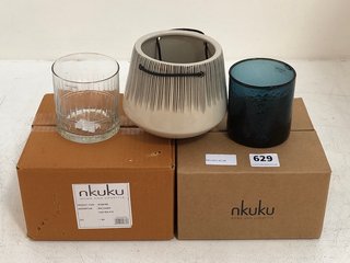 NKUKU QTY OF ASSORTED HOMEWARE TO INCLUDE SET OF MILA TUMBLERS IN CLEAR GLASS: LOCATION - BR