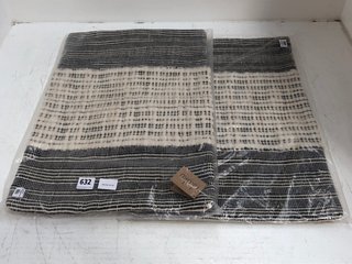 NKUKU SET OF 2 KAJALA COTTON CUSHION COVERS IN NATURAL & BLACK: LOCATION - BR