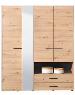 LEON COMBI WARDROBE WITH 3.5 DOORS 2 DRAWERS RAILS AND SHELVES ARTISAN OAK FINISH 1610W540DX2050HMM - RRP £875: LOCATION - B4