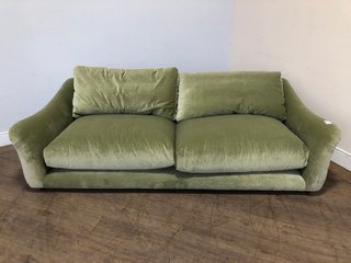 LOAF.COM EXTRA LARGE BUMPSTER SOFA IN GARDENING GLOVE GREEN CLEVER VELVET - RRP £2495: LOCATION - C2