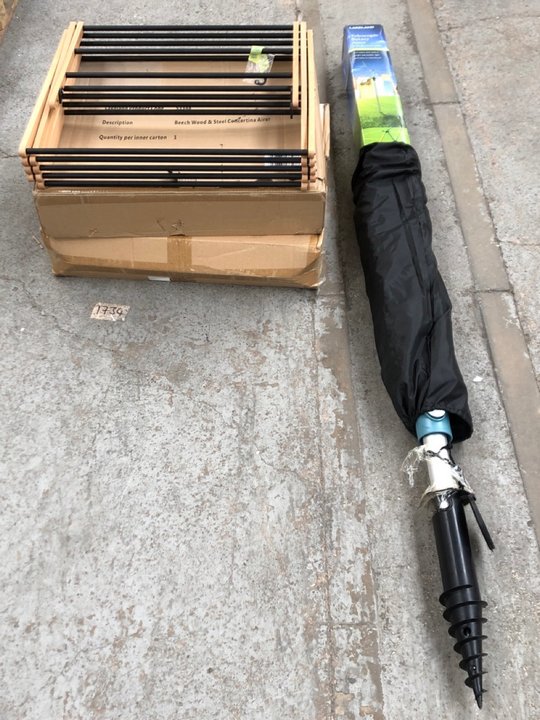 John Pye Auctions 3 X ASSORTED LAKELAND ITEMS TO INCLUDE BEECH WOOD AND STEEL CONCERTINA AIRER