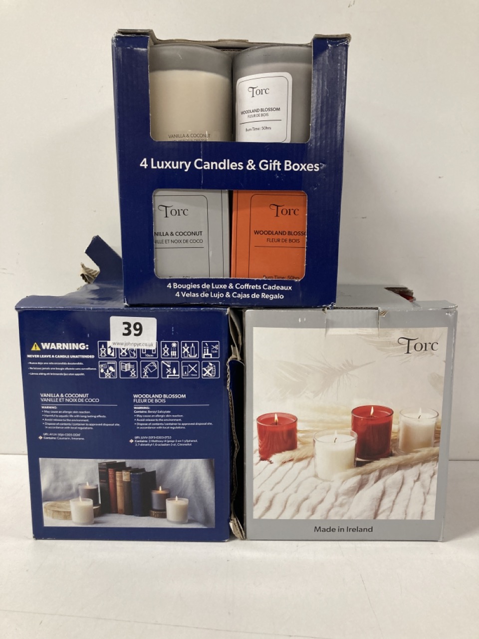 John Pye Auctions 3 X PACKS OF 4 TORC LUXURY CANDLES