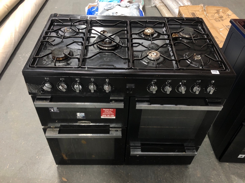 John Pye Auctions MONTPELLIER 100CM DUAL FUEL RANGE COOKER BLACK