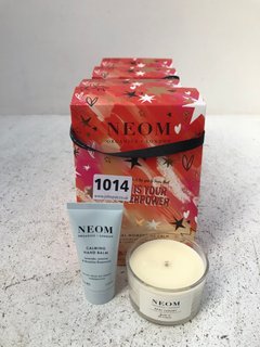 4 X NEOM ORGANICS MAGICAL MOMENT OF CALM SCENTED CANDLE AND HAND BALM SETS - RRP £100: LOCATION - G15