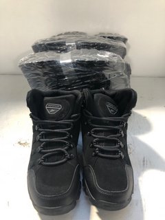 4 X PAIRS OF HIKING BOOTS IN BLACK - VARIOUS SIZES: LOCATION - WH6