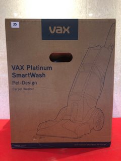 VAX PLATINUM SMART-WASH PET-DESIGN CARPET WASHER - RRP £350: LOCATION - BOOTH