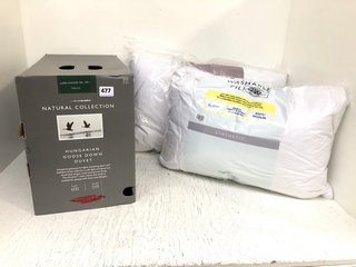 JOHN LEWIS & PARTNERS 3 X ASSORTED BEDDING ITEMS TO INCLUDE NATURAL COLLECTION HUNGARIAN GOOSE DOWN SUPER KING DUVET: LOCATION - H5